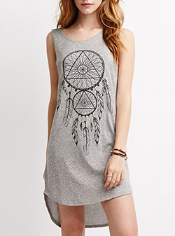 Asymmetrical Summer Dress - Gray / Low Back